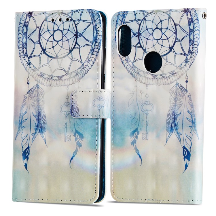 Pattern Printing Leather Wallet Cover for Xiaomi Redmi Note 5 Pro (Dual Camera) / Redmi Note 5 (China) - Feather Dream Catcher-8