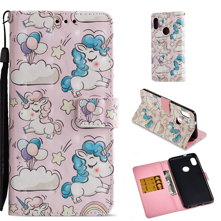 Pattern Printing Leather Wallet Shell for Xiaomi Redmi Note 5 Pro (Dual Camera) / Redmi Note 5 (China) - Unicorn-1
