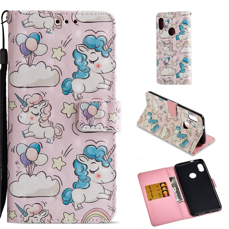 Pattern Printing Leather Wallet Shell for Xiaomi Redmi Note 5 Pro (Dual Camera) / Redmi Note 5 (China) - Unicorn-2