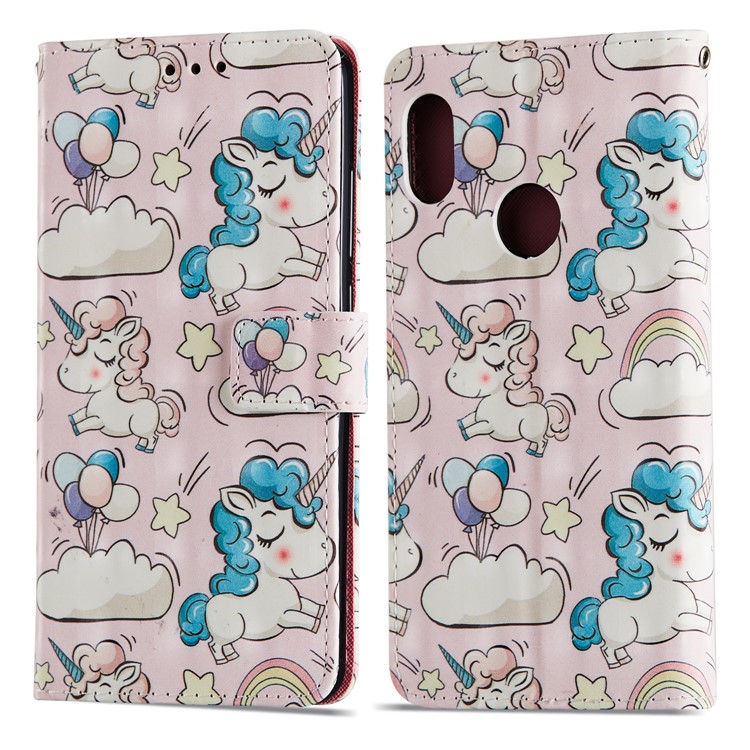 Pattern Printing Leather Wallet Shell for Xiaomi Redmi Note 5 Pro (Dual Camera) / Redmi Note 5 (China) - Unicorn-8
