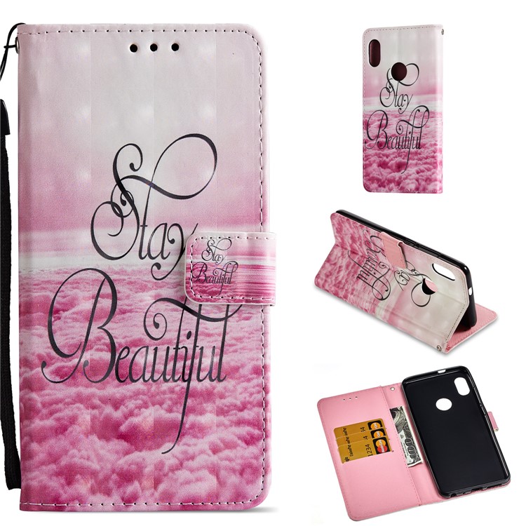 Pattern Printing Leather Card Holder Case for Xiaomi Redmi Note 5 Pro (Dual Camera) / Redmi Note 5 (China) - Stay Beautiful-1