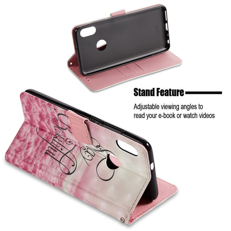 Pattern Printing Leather Card Holder Case for Xiaomi Redmi Note 5 Pro (Dual Camera) / Redmi Note 5 (China) - Stay Beautiful-3