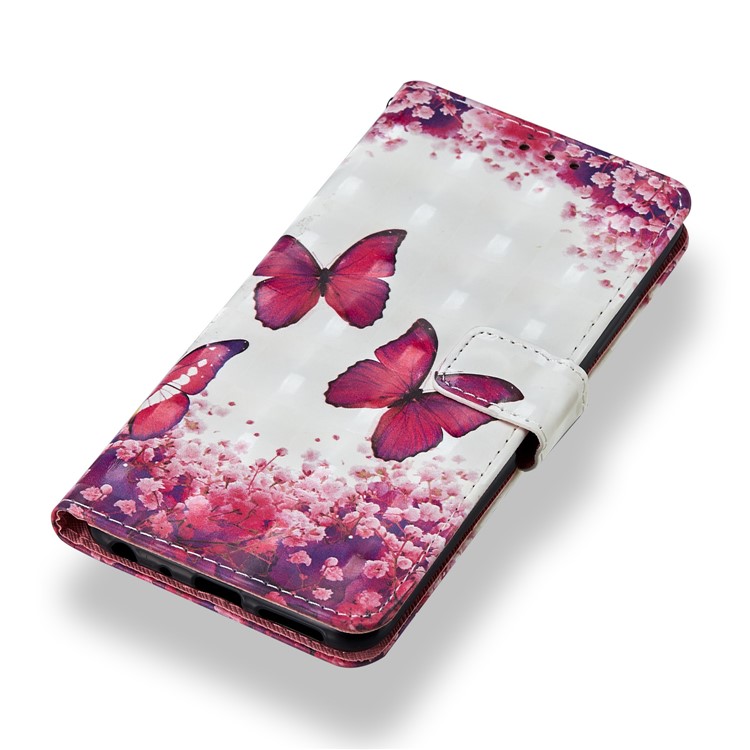Patterned Leather Wallet Case for Xiaomi Redmi Note 5 Pro (Dual Camera) / Redmi Note 5 (China) - Butterfly and Flower-4