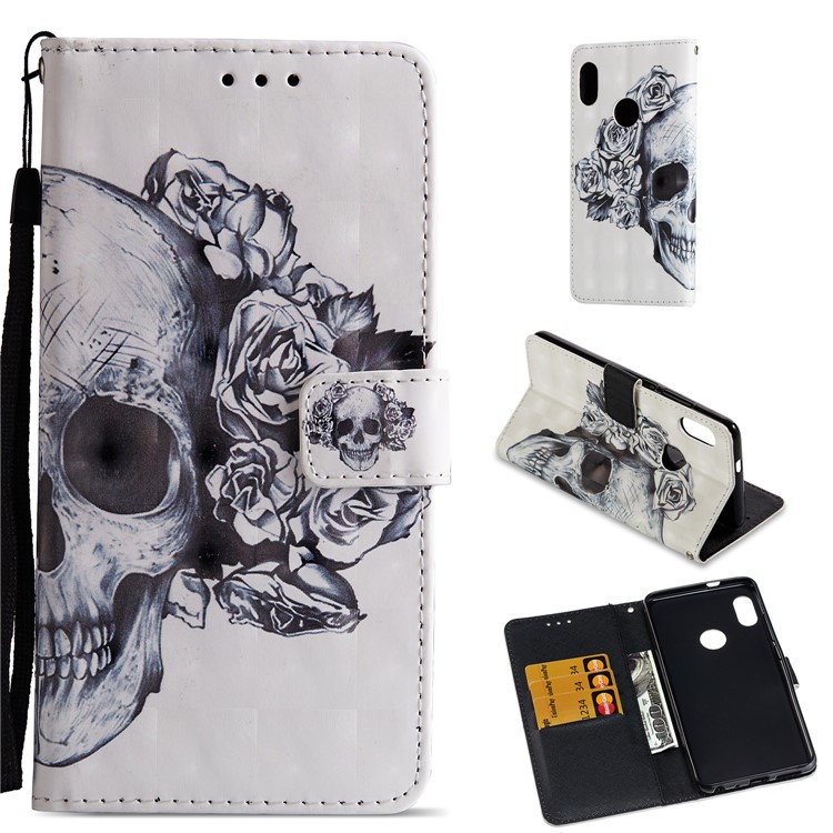 Pattern Printing Wallet Leather Protection Case for Xiaomi Redmi Note 5 Pro (Dual Camera) / Redmi Note 5 (China) - Cool Skull-1
