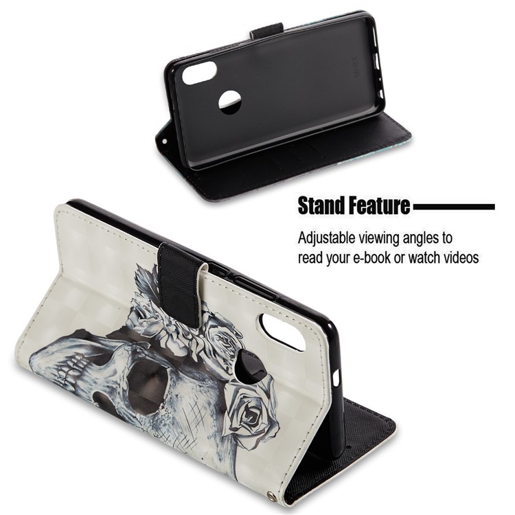 Pattern Printing Wallet Leather Protection Case for Xiaomi Redmi Note 5 Pro (Dual Camera) / Redmi Note 5 (China) - Cool Skull-3