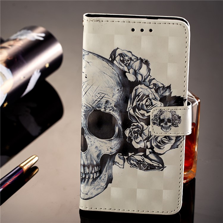 Pattern Printing Wallet Leather Protection Case for Xiaomi Redmi Note 5 Pro (Dual Camera) / Redmi Note 5 (China) - Cool Skull-7