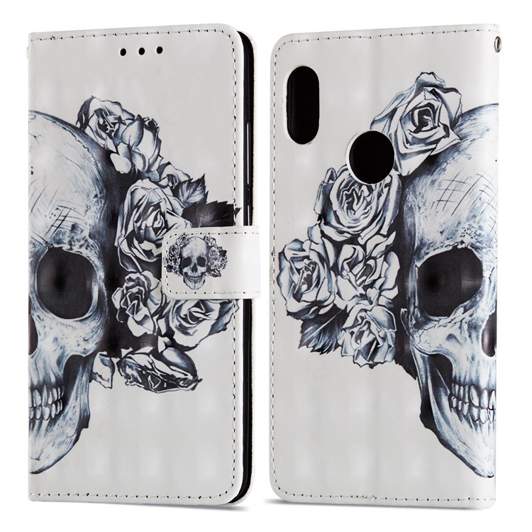 Pattern Printing Wallet Leather Protection Case for Xiaomi Redmi Note 5 Pro (Dual Camera) / Redmi Note 5 (China) - Cool Skull-8