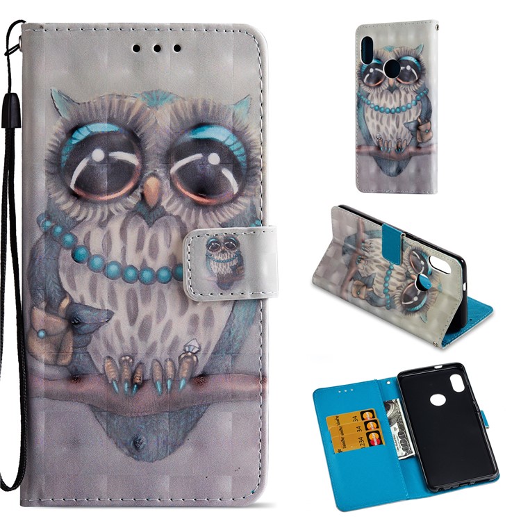 Pattern Printing Stand Leather Wallet Case for Xiaomi Redmi Note 5 Pro (Dual Camera) / Redmi Note 5 (China) - Owl Pattern-1