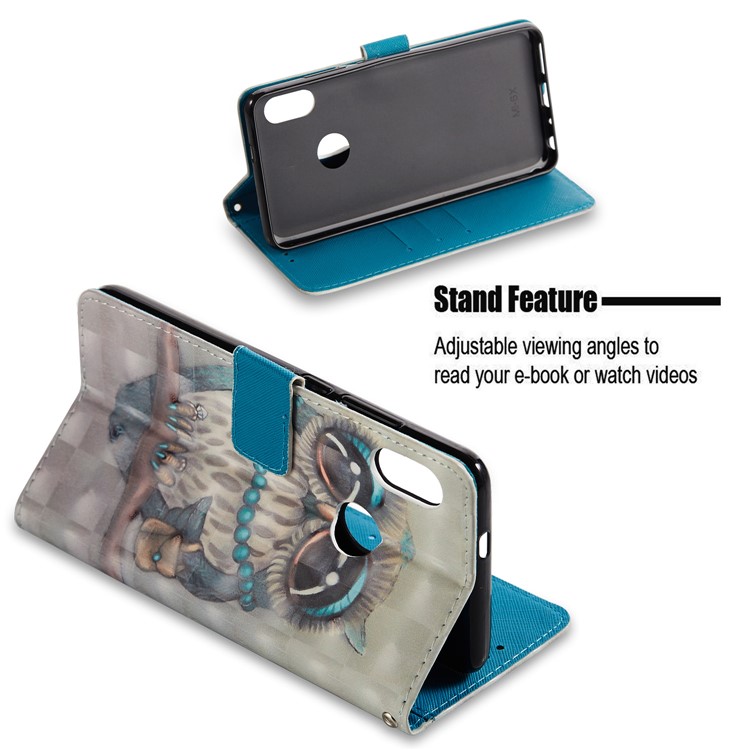 Pattern Printing Stand Leather Wallet Case for Xiaomi Redmi Note 5 Pro (Dual Camera) / Redmi Note 5 (China) - Owl Pattern-3