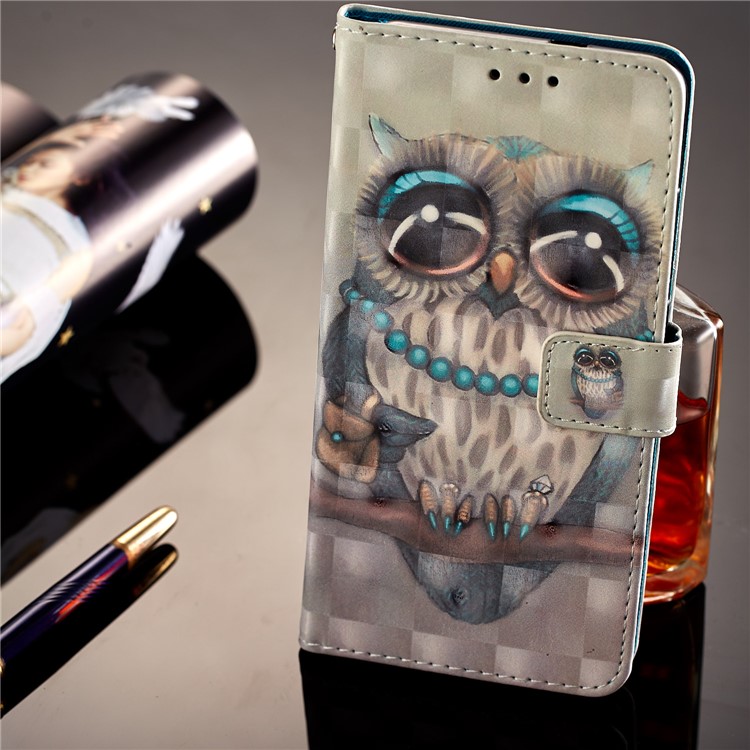 Pattern Printing Stand Leather Wallet Case for Xiaomi Redmi Note 5 Pro (Dual Camera) / Redmi Note 5 (China) - Owl Pattern-7