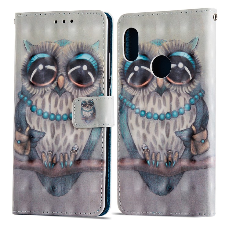 Pattern Printing Stand Leather Wallet Case for Xiaomi Redmi Note 5 Pro (Dual Camera) / Redmi Note 5 (China) - Owl Pattern-8