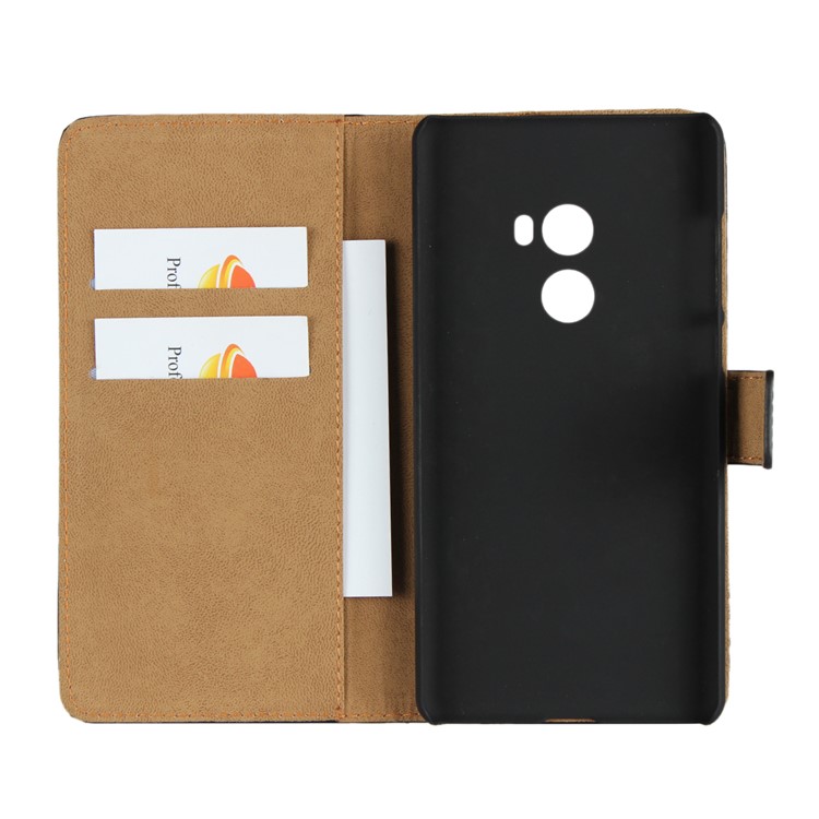 Split Leather Wallet Stand Mobile Phone Case Cover Shell for Xiaomi Mi Mix 2 - Black-6