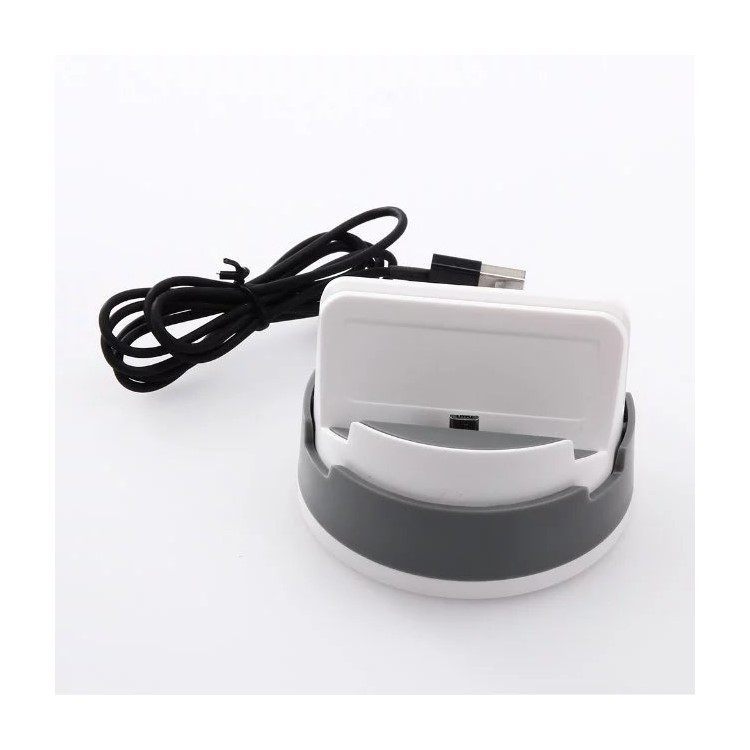 360-degree Rotating Micro USB Charging Sync Stand Dock for Samsung Sony Huawei etc - Grey-1