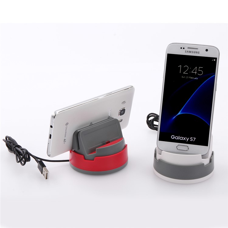 360-degree Rotating Micro USB Charging Sync Stand Dock for Samsung Sony Huawei etc - Grey-6