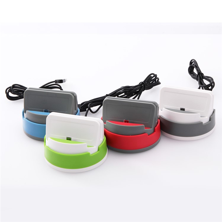 360-degree Rotating Micro USB Charging Sync Stand Dock for Samsung Sony Huawei etc - Grey-7