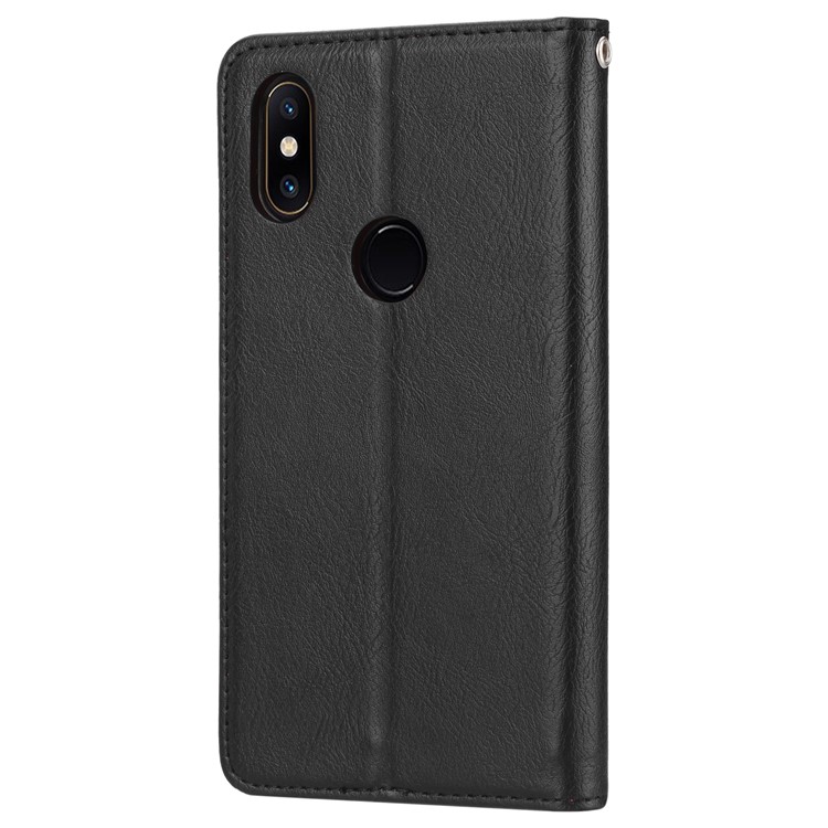 Auto-absorbed Leather Wallet Case for Xiaomi Mi Mix 2s - Black-4