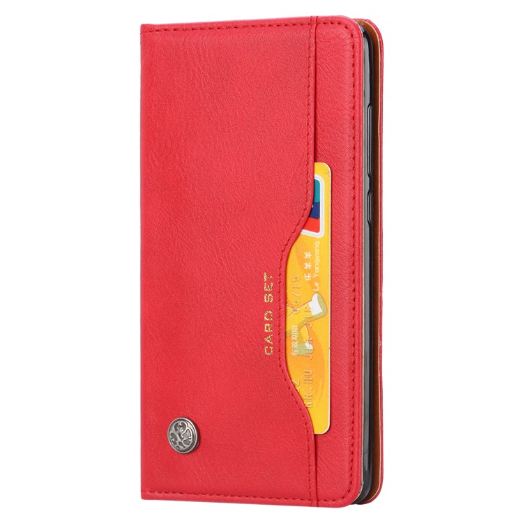 Auto-absorbed Leather Wallet Phone Cover with Stand for Xiaomi Mi Mix 2s - Red-3