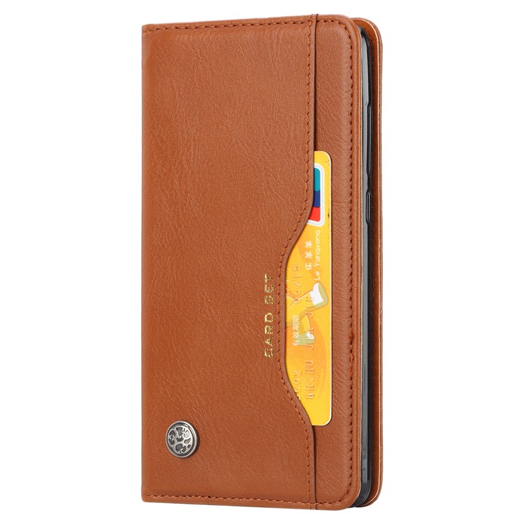 Auto-absorbed Leather Wallet Stand Phone Casing for Xiaomi Mi Mix 2s - Brown-3