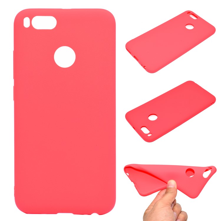 Soft Matte TPU Gel Phone Cover for Xiaomi Mi A1 / 5X - Red-1