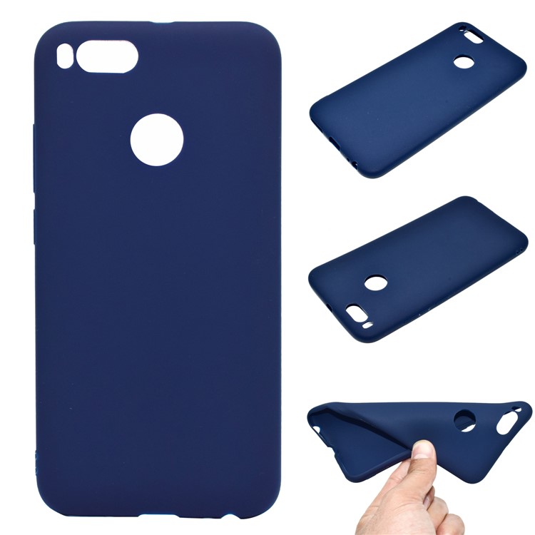 Soft Matte TPU Phone Casing Cover for Xiaomi Mi A1 / 5X - Dark Blue-1