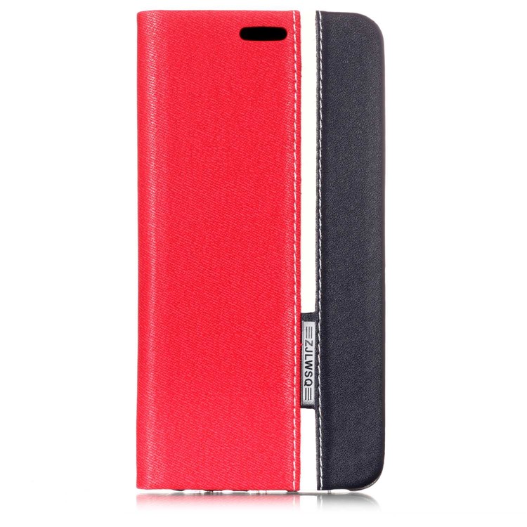 copertura In Pelle Bicolore Per Xiaomi Mi A2 / Mi 6X - Rosso-1