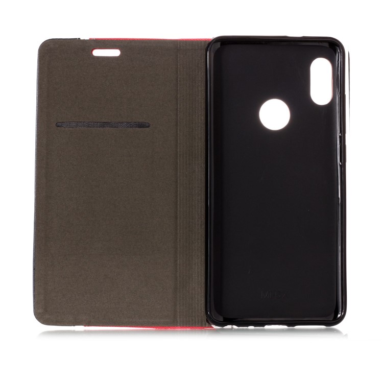copertura In Pelle Bicolore Per Xiaomi Mi A2 / Mi 6X - Rosso-3