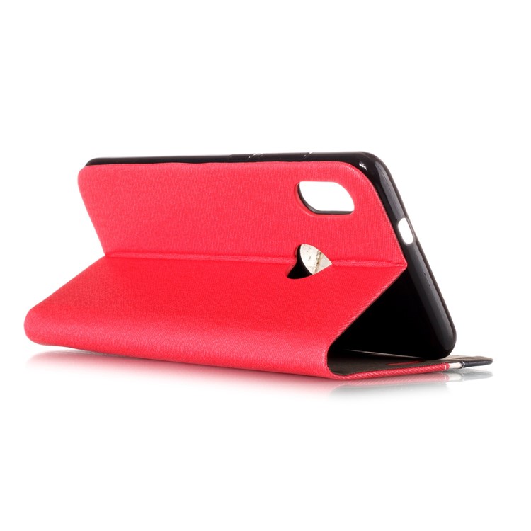 copertura In Pelle Bicolore Per Xiaomi Mi A2 / Mi 6X - Rosso-4