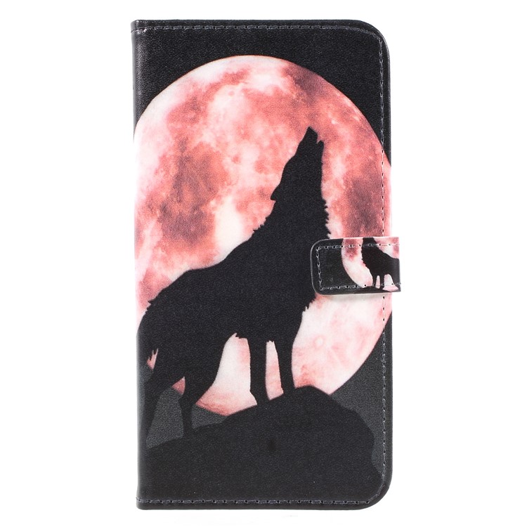 Pattern Printing Leather Wallet Case for Xiaomi Redmi Note 5 (12MP Rear Camera) / Redmi 5 Plus (China) - Wolf Howling at the Moon-3