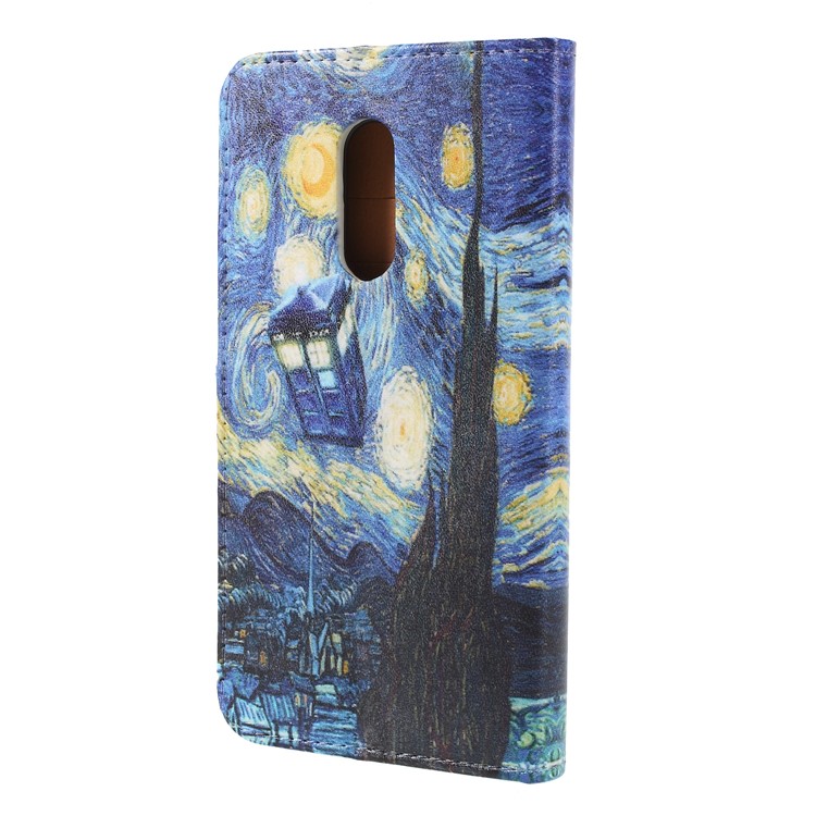 Pattern Printing PU Leather Wallet Case for Xiaomi Redmi Note 5 (12MP Rear Camera) / Redmi 5 Plus (China) - Oil Painting-2