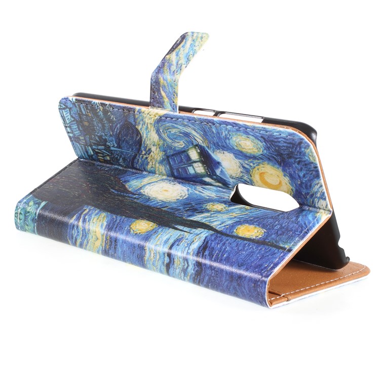 Pattern Printing PU Leather Wallet Case for Xiaomi Redmi Note 5 (12MP Rear Camera) / Redmi 5 Plus (China) - Oil Painting-5