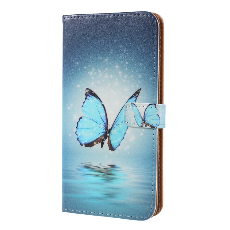 Pattern Printing Stand Leather Wallet Case for Xiaomi Redmi Note 5 (12MP Rear Camera) / Redmi 5 Plus (China) - Blue Butterfly-3