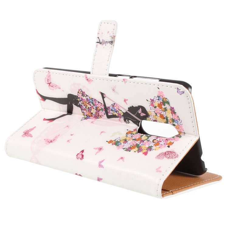 Pattern Printing Wallet Leather Stand Cover for Xiaomi Redmi Note 5 (12MP Rear Camera) / Redmi 5 Plus (China) - Flowered Girl Holding Umbrella-5