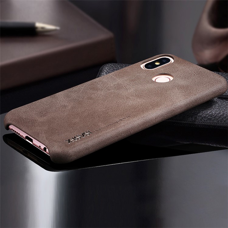 X-LEVEL Vintage Leather Coated Plastic Mobile Shell for Xiaomi Redmi Note 5 (12MP Rear Camera) / Redmi 5 Plus (China) - Coffee-1