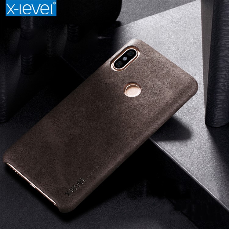 X-LEVEL Vintage Leather Coated Plastic Mobile Shell for Xiaomi Redmi Note 5 (12MP Rear Camera) / Redmi 5 Plus (China) - Coffee-5
