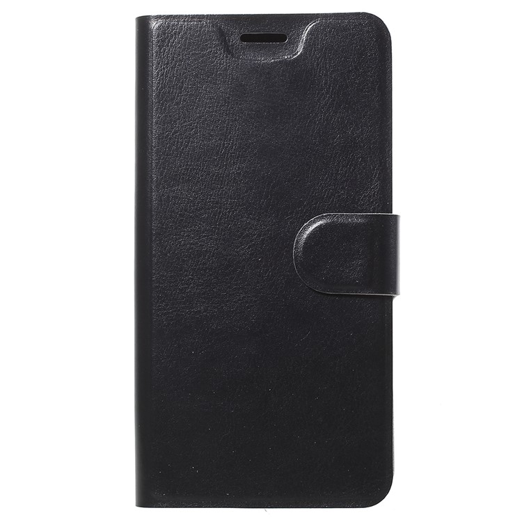 Crazy Horse Texture Card Holder Leather Case with Stand for Xiaomi Mi Mix 2s - Black-1