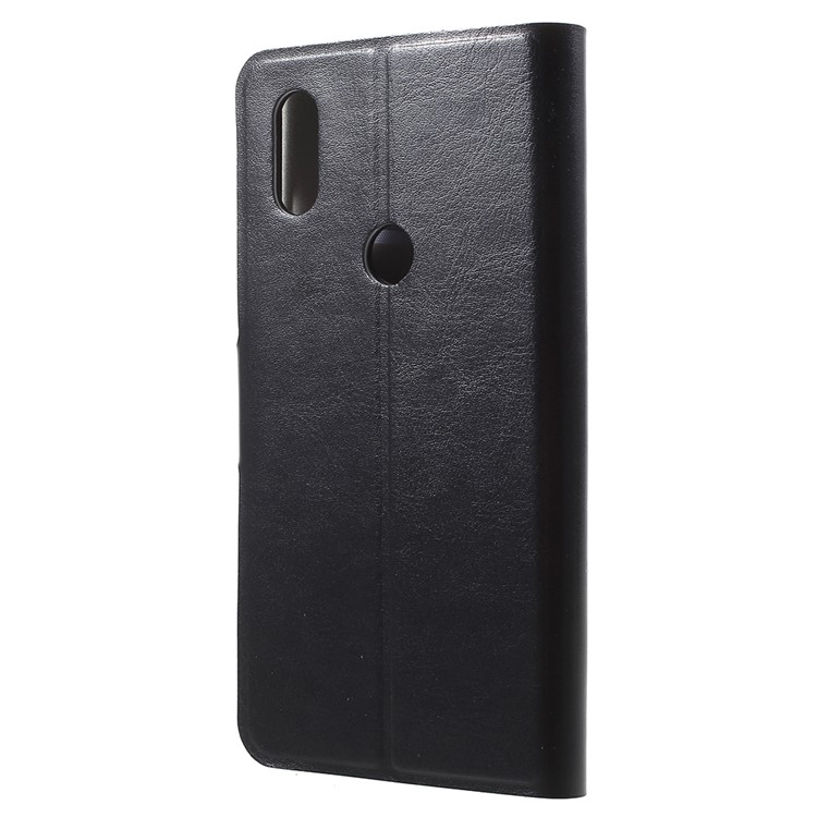 Crazy Horse Texture Card Holder Leather Case with Stand for Xiaomi Mi Mix 2s - Black-3