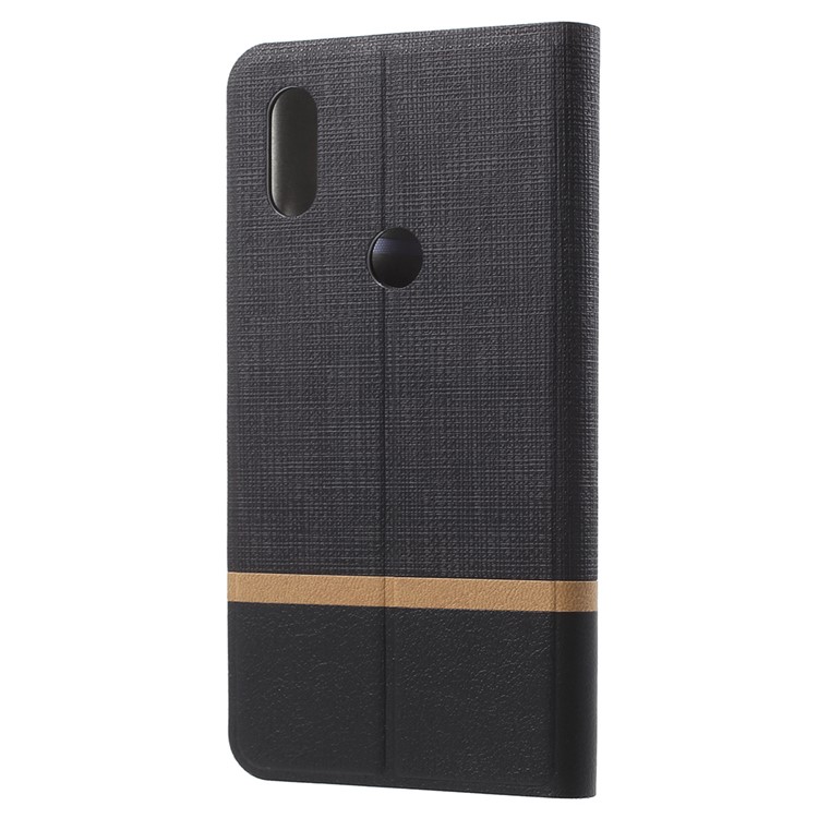 Cross Pattern Leather Card Holder Phone Shell (Built-in Steel Sheet) for Xiaomi Mi Mix 2s - Black-3