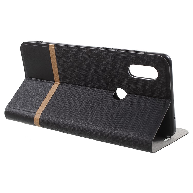Cross Pattern Leather Card Holder Phone Shell (Built-in Steel Sheet) for Xiaomi Mi Mix 2s - Black-4