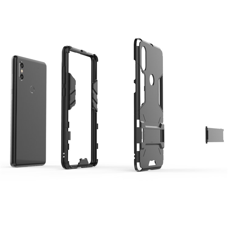 Cool Guard Plastic TPU Hybrid Case for Xiaomi Mi Mix 2s - Black-6