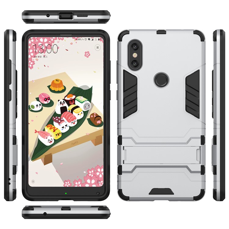 Cool Guard Plastic TPU Hybrid Cover for Xiaomi Mi Mix 2s - Silver-5