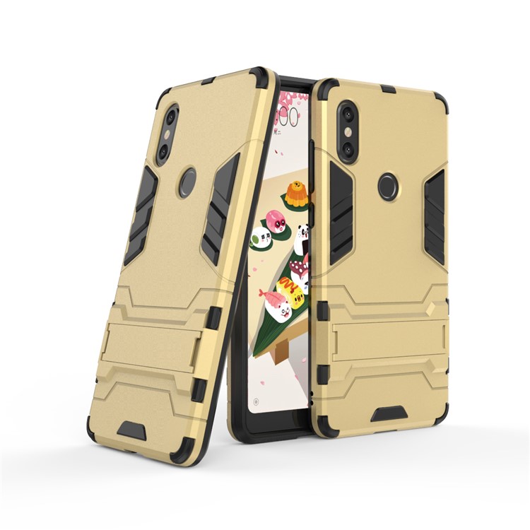 Cool Guard Plastic TPU Hybrid Phone Cover for Xiaomi Mi Mix 2s - Gold-1
