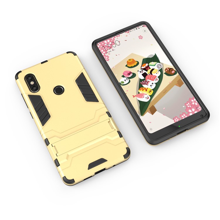 Cool Guard Plastic TPU Hybrid Phone Cover for Xiaomi Mi Mix 2s - Gold-3