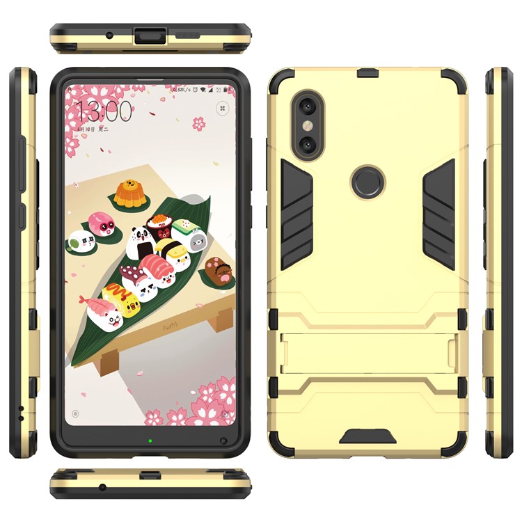 Cool Guard Plastic TPU Hybrid Phone Cover for Xiaomi Mi Mix 2s - Gold-4