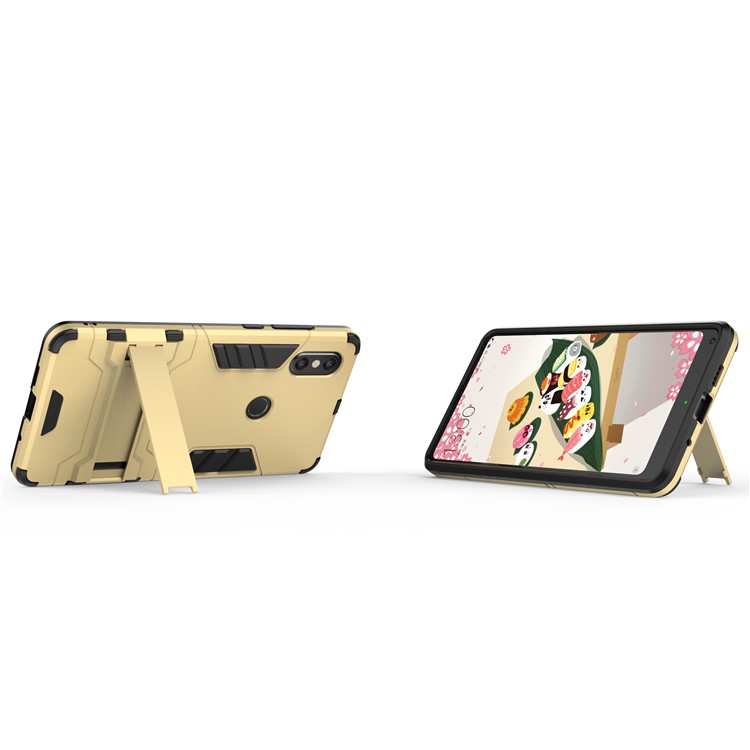 Cool Guard Plastic TPU Hybrid Phone Cover for Xiaomi Mi Mix 2s - Gold-5