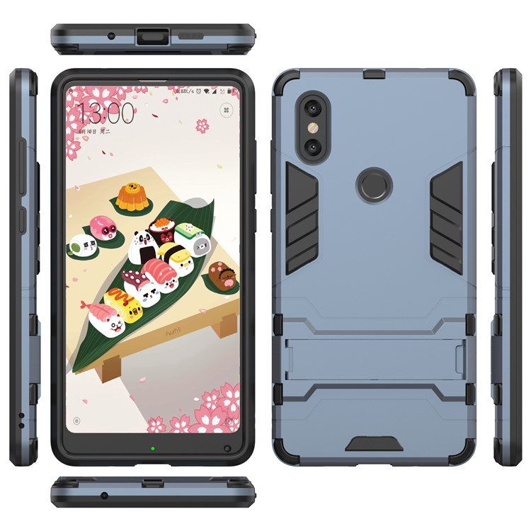 Cool Guard Plastic TPU Hybrid Case Accessory for Xiaomi Mi Mix 2s - Dark Blue-4