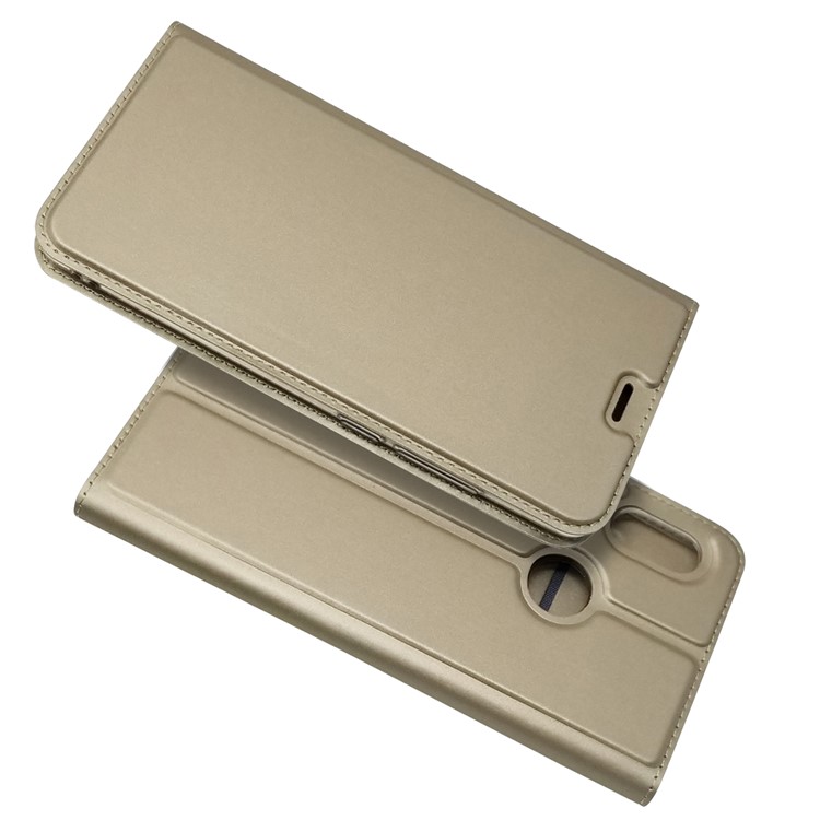 Magnetic Adsorption Leather Folio Case with Card Slot for Xiaomi Mi A2 / Mi 6X - Gold-2