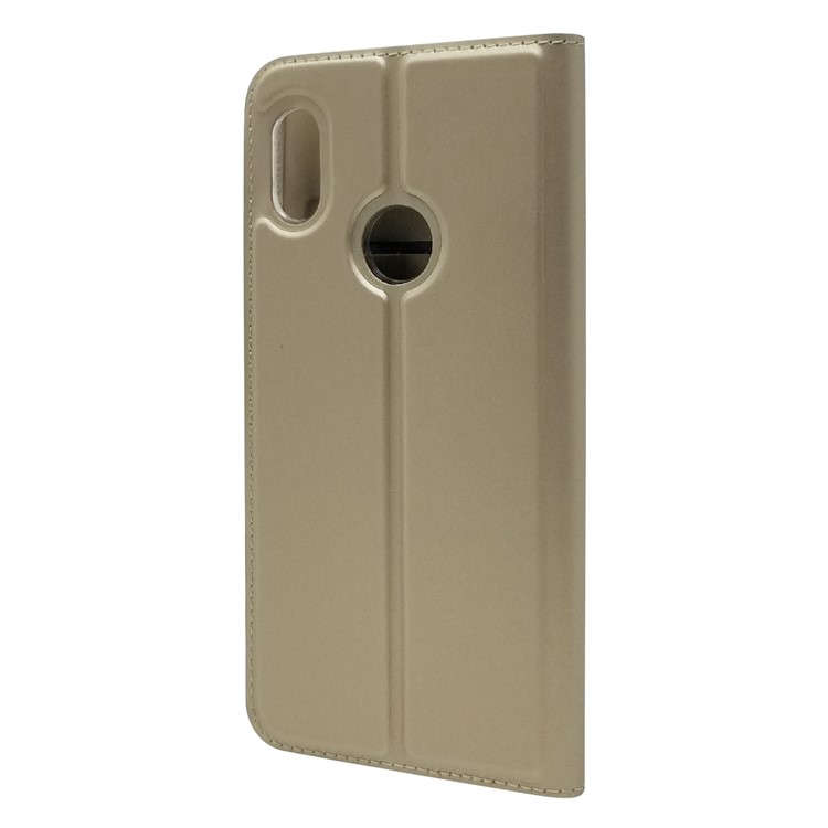 Magnetic Adsorption Leather Folio Case with Card Slot for Xiaomi Mi A2 / Mi 6X - Gold-8