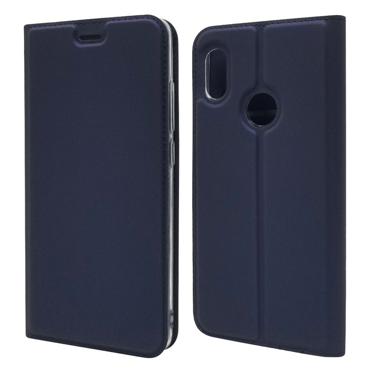 Custodia Per Cellulare In Pelle Ad Assorbimento Magnetico Per Xiaomi Mi A2 / Mi 6X - Blu Scuro-1