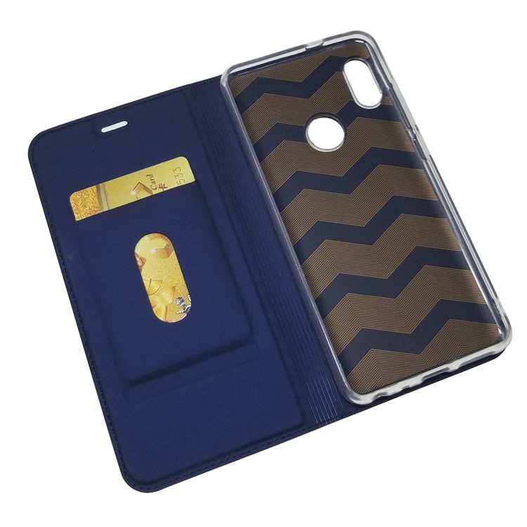 Custodia Per Cellulare In Pelle Ad Assorbimento Magnetico Per Xiaomi Mi A2 / Mi 6X - Blu Scuro-5