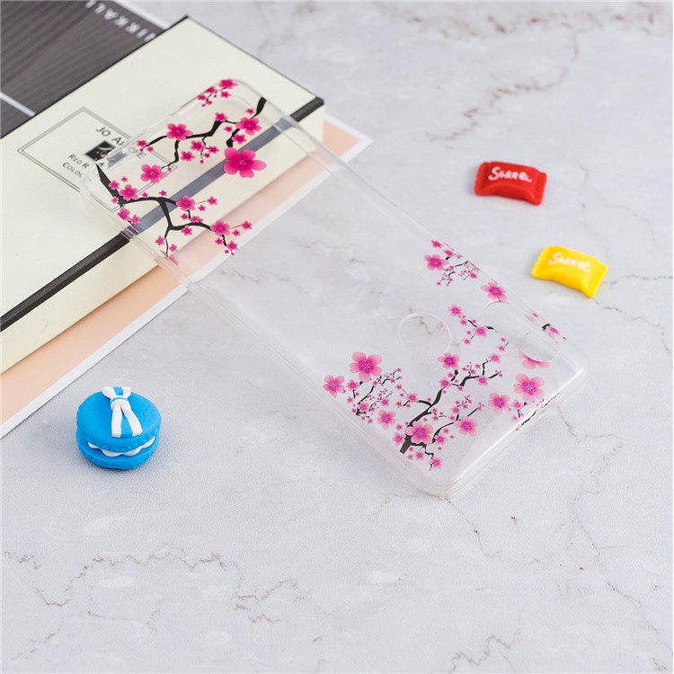 Pattern Printing IMD TPU Cell Phone Case for Xiaomi Redmi Note 5 Pro (Dual Camera) / Redmi Note 5 (China) - Plum Blossom-5